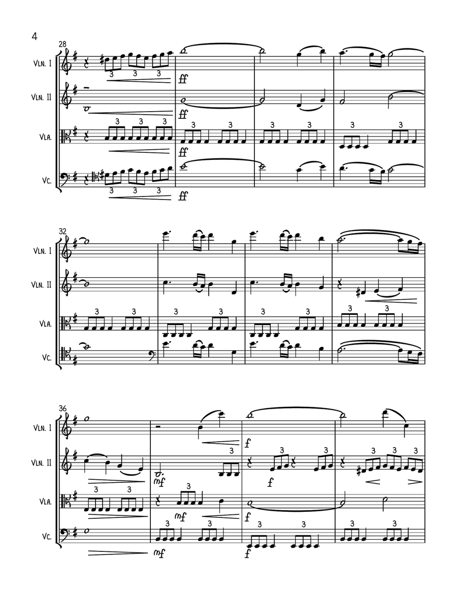 Doctor Who Theme String Quartet scores gallery preview page 4