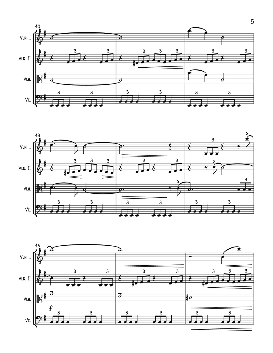 Doctor Who Theme String Quartet scores gallery preview page 5