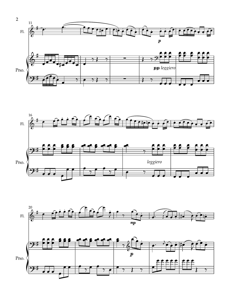 Rondo WoO 41 Transcription for Piano and Flute Chamber Music scores gallery preview page 2