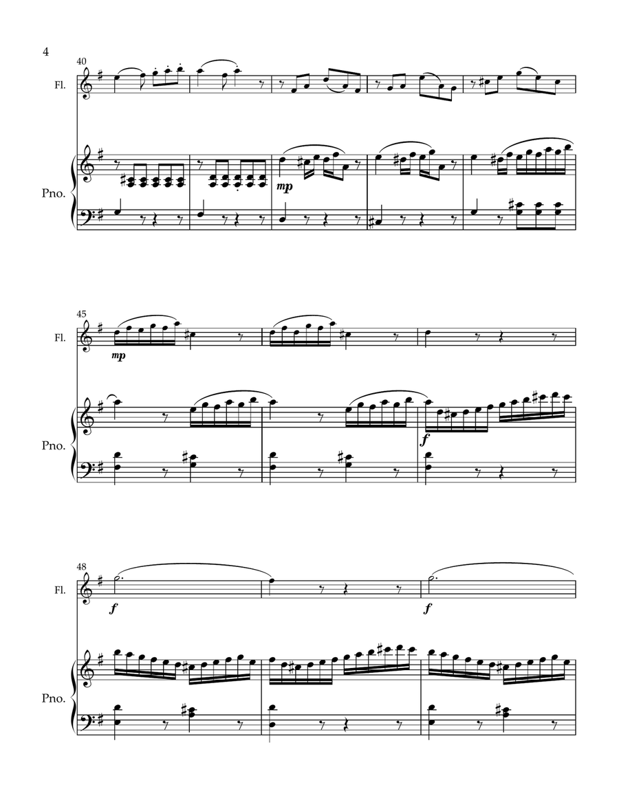 Rondo WoO 41 Transcription for Piano and Flute Chamber Music scores gallery preview page 4