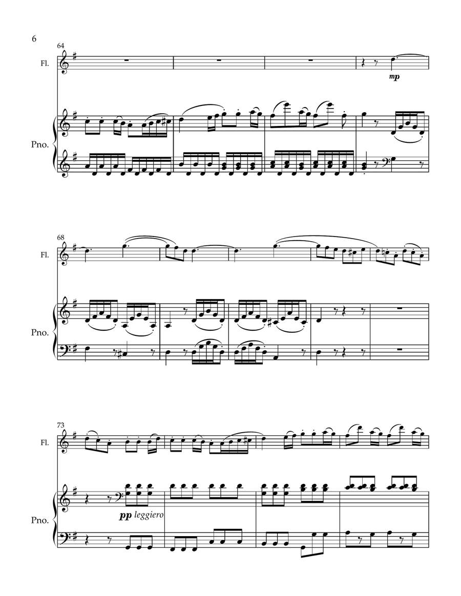 Rondo WoO 41 Transcription for Piano and Flute Chamber Music scores gallery preview page 6