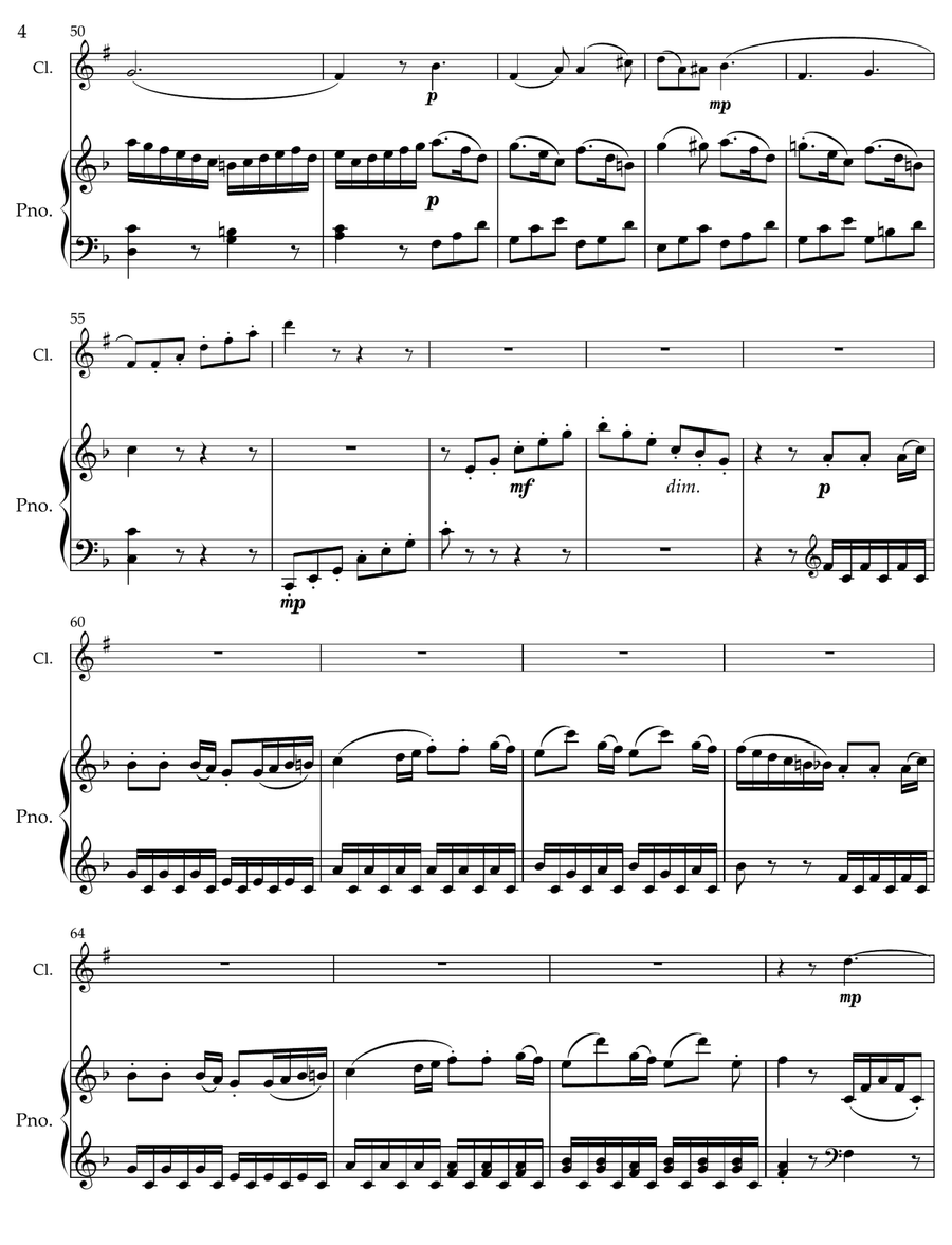 Rondo WoO 41 Transcription for Piano and Clarinet in Bb Chamber Music scores gallery preview page 4