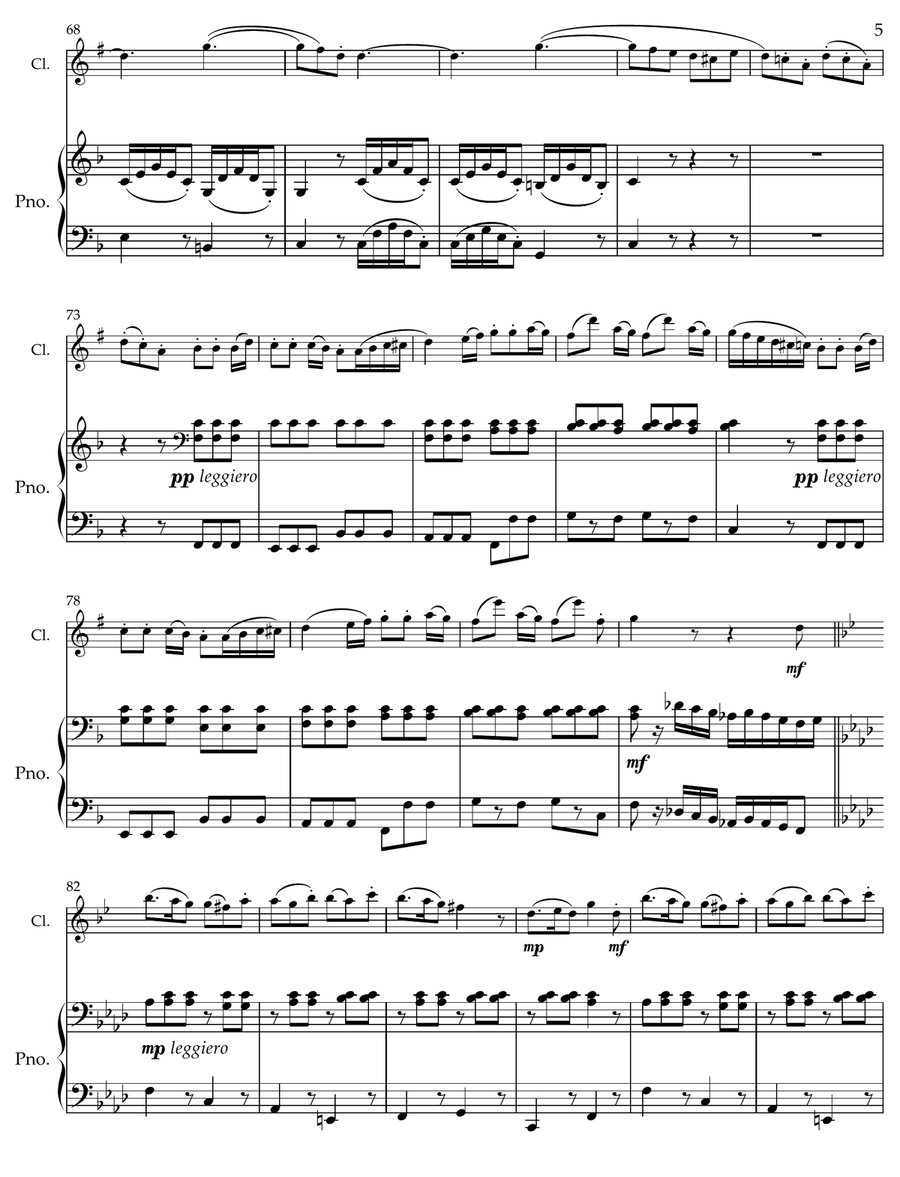 Rondo WoO 41 Transcription for Piano and Clarinet in Bb Chamber Music scores gallery preview page 5