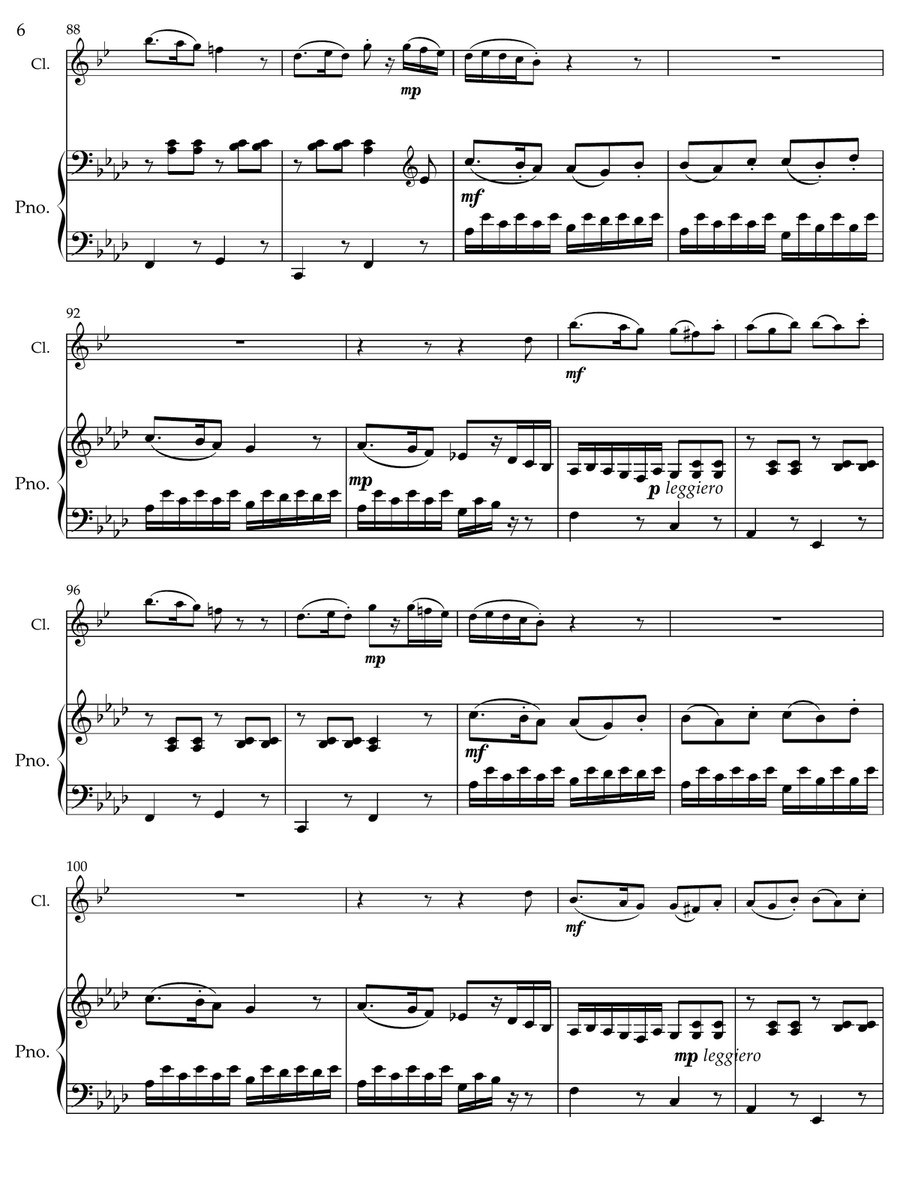 Rondo WoO 41 Transcription for Piano and Clarinet in Bb Chamber Music scores gallery preview page 6