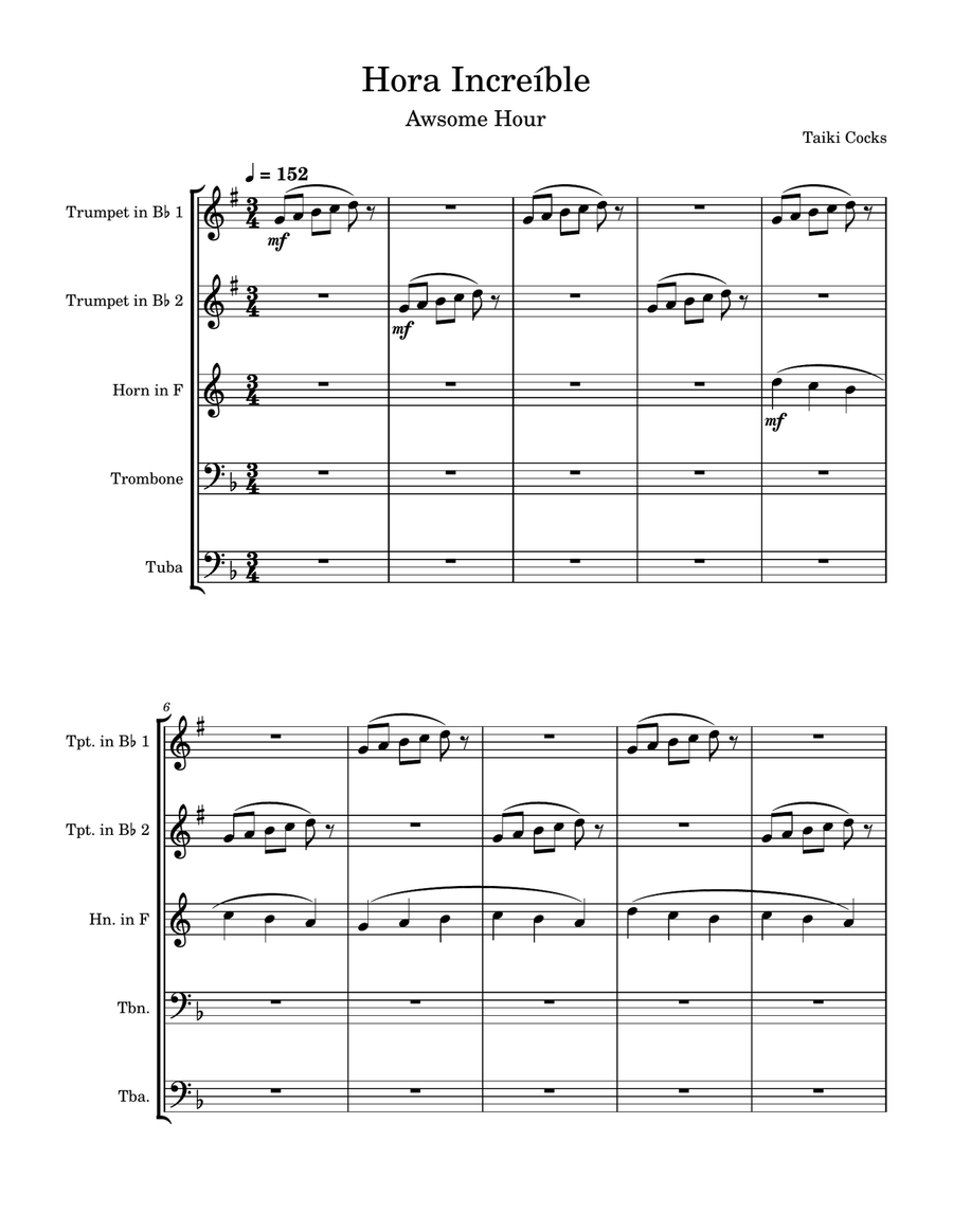 Hora Increíble- Awesome hour Brass Quintet scores gallery preview page 1