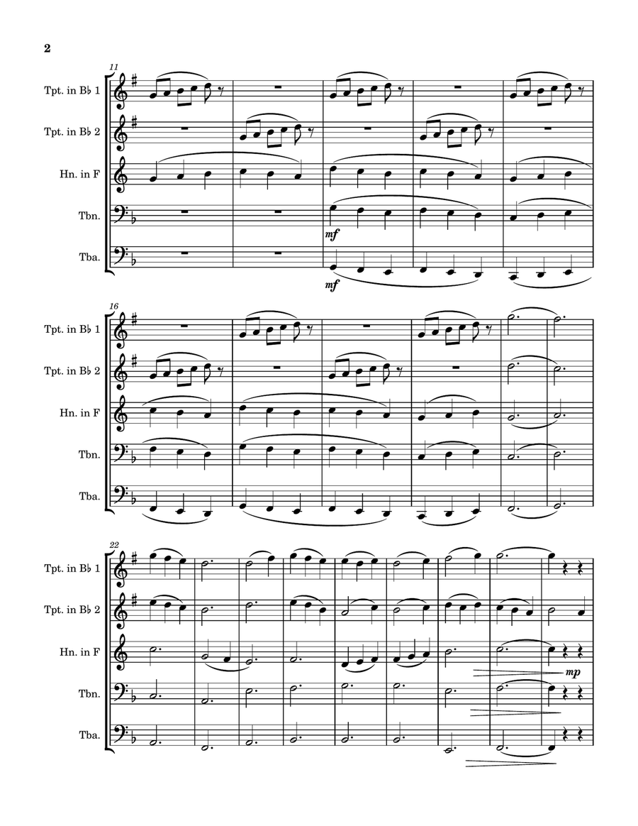 Hora Increíble- Awesome hour Brass Quintet scores gallery preview page 2