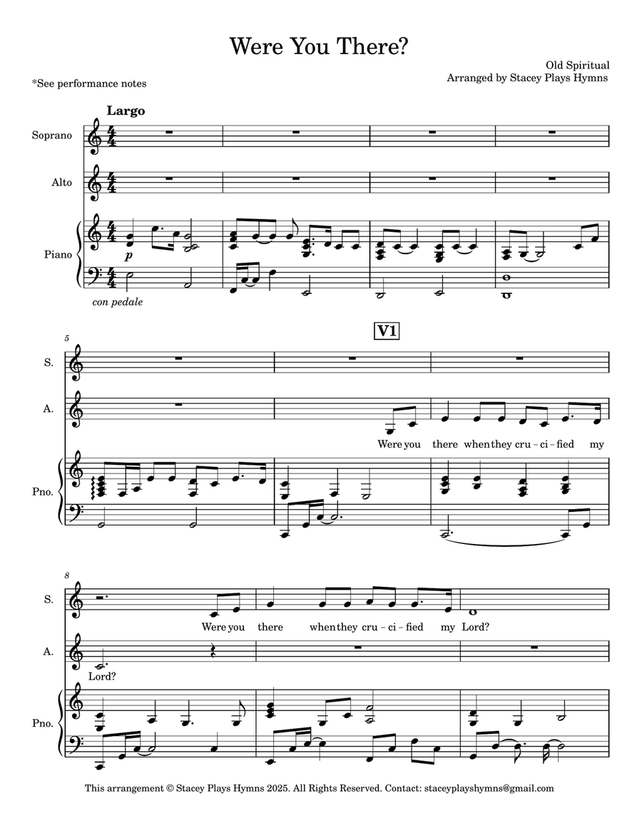 Were You There - Choral Arrangement for Good Friday (Soprano Alto) SA scores gallery preview page 3