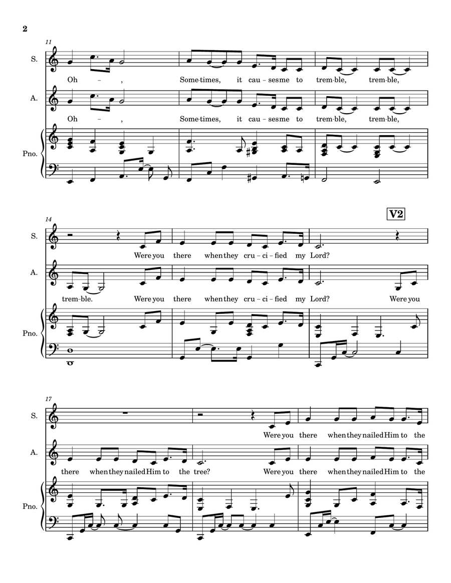 Were You There - Choral Arrangement for Good Friday (Soprano Alto) SA scores gallery preview page 4
