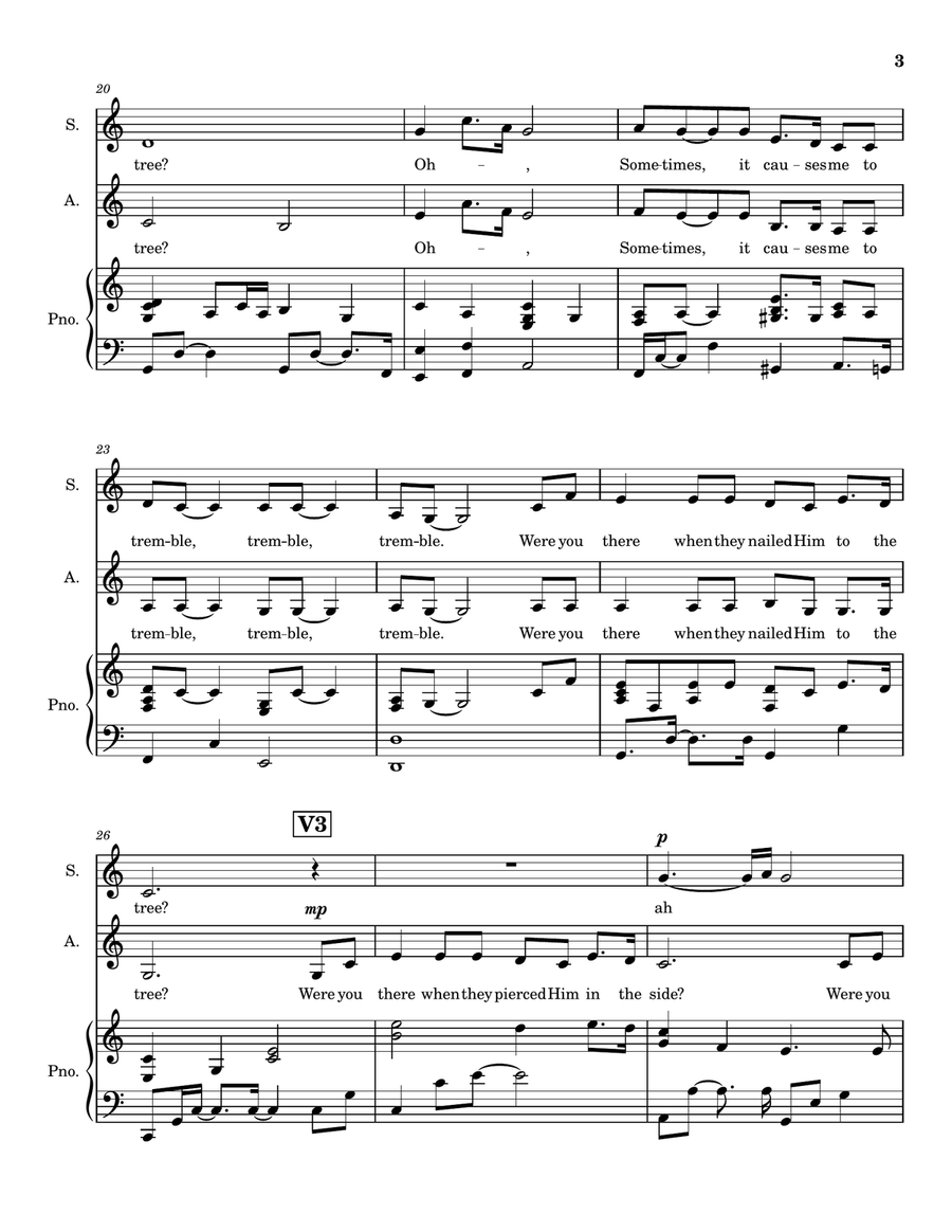 Were You There - Choral Arrangement for Good Friday (Soprano Alto) SA scores gallery preview page 5