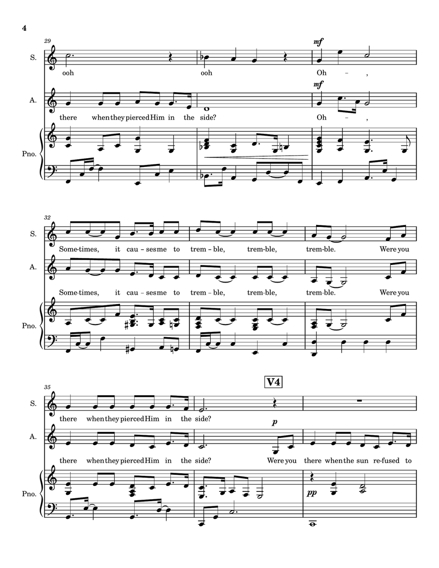 Were You There - Choral Arrangement for Good Friday (Soprano Alto) SA scores gallery preview page 6