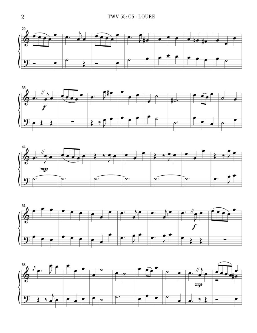TWV 55: C5 - Loure (OS 44 La Bouffonne) Chamber Music scores gallery preview page 2
