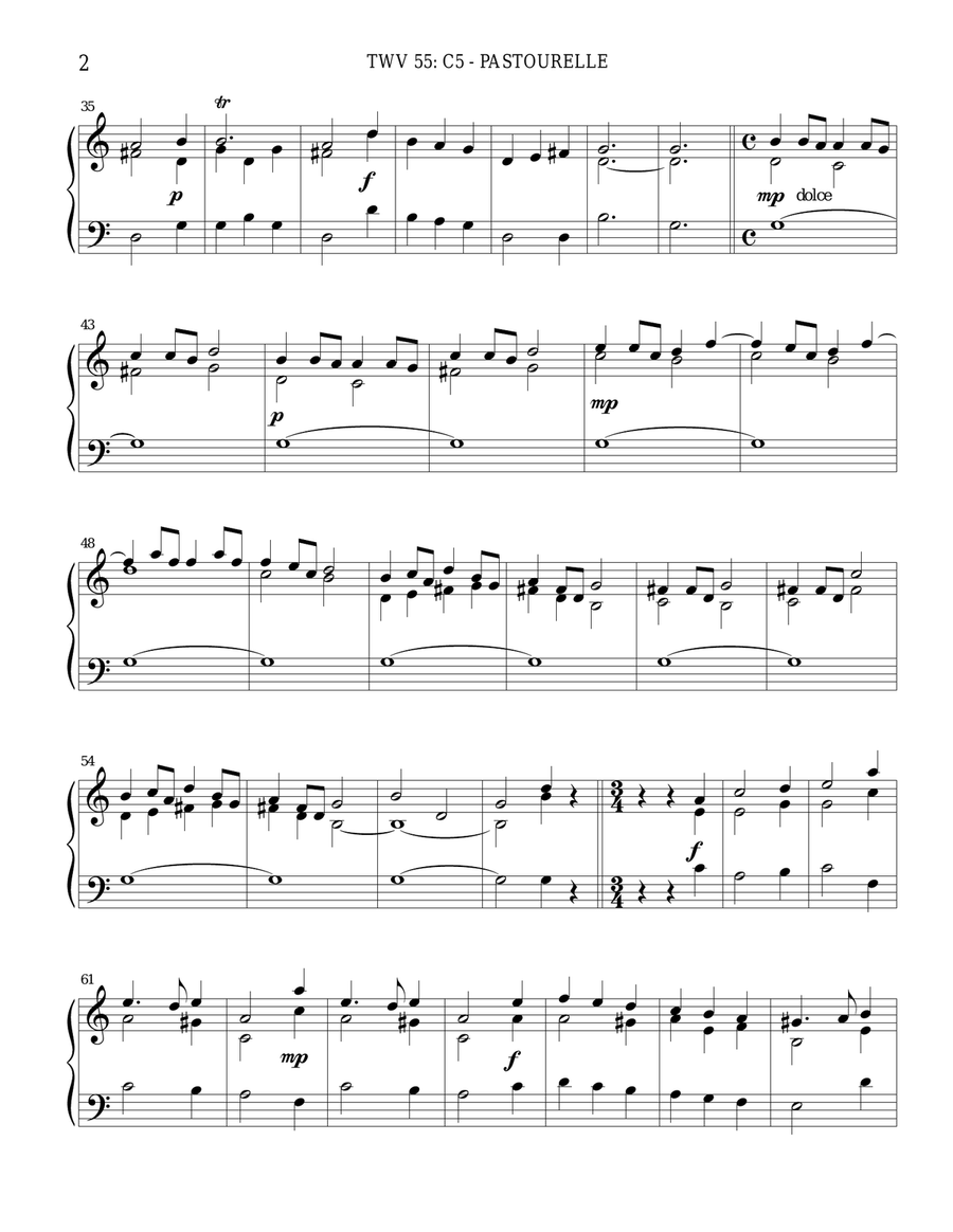 TWV 55: C5 - Pastourelle (OS 44 La Bouffonne) Chamber Music scores gallery preview page 2