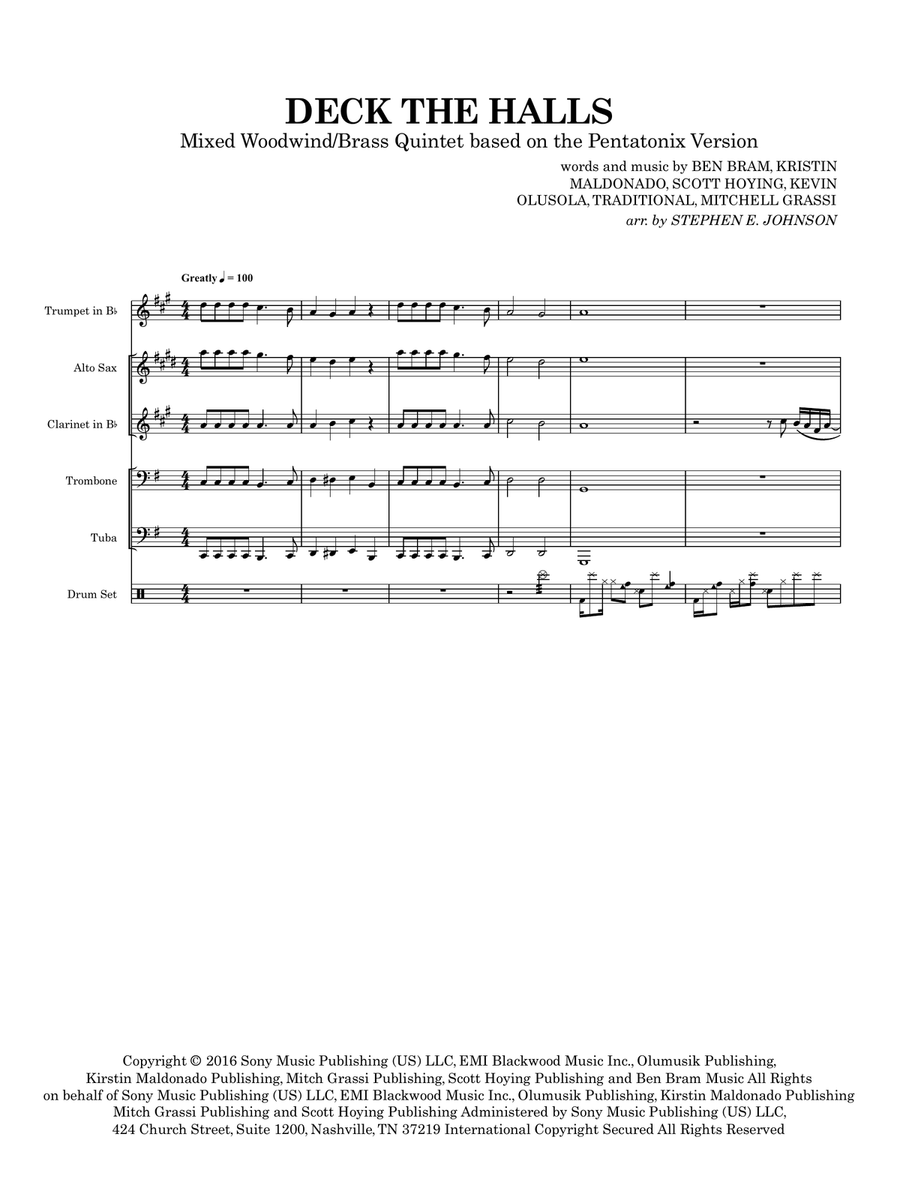 Deck The Halls Small Ensemble scores gallery preview page 1