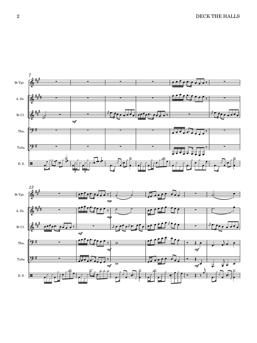 Deck The Halls Small Ensemble scores gallery preview page 2