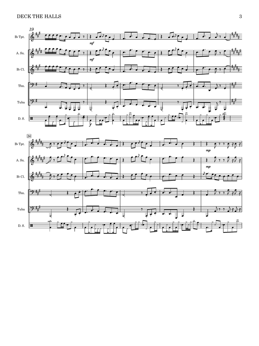 Deck The Halls Small Ensemble scores gallery preview page 3
