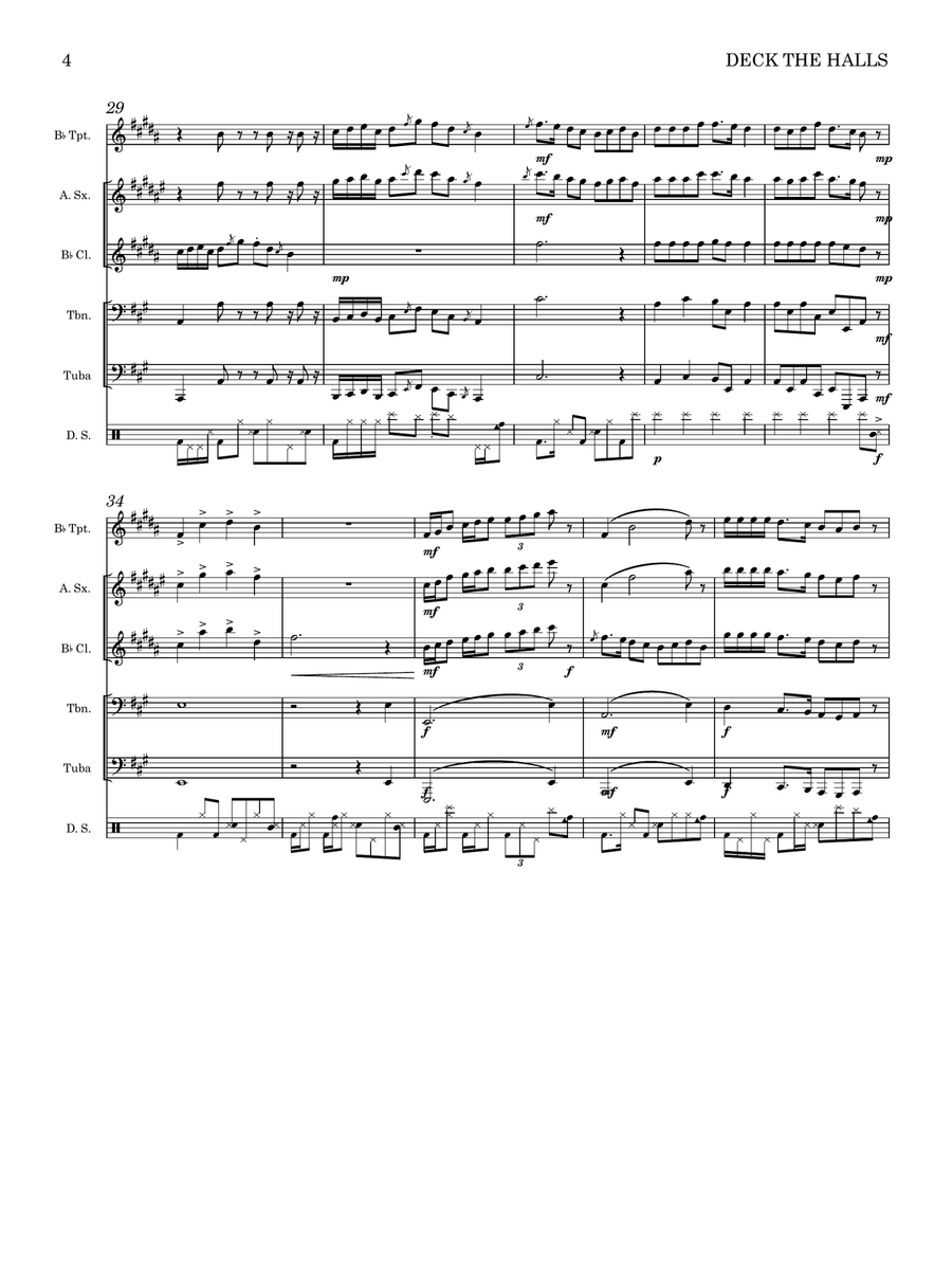 Deck The Halls Small Ensemble scores gallery preview page 4