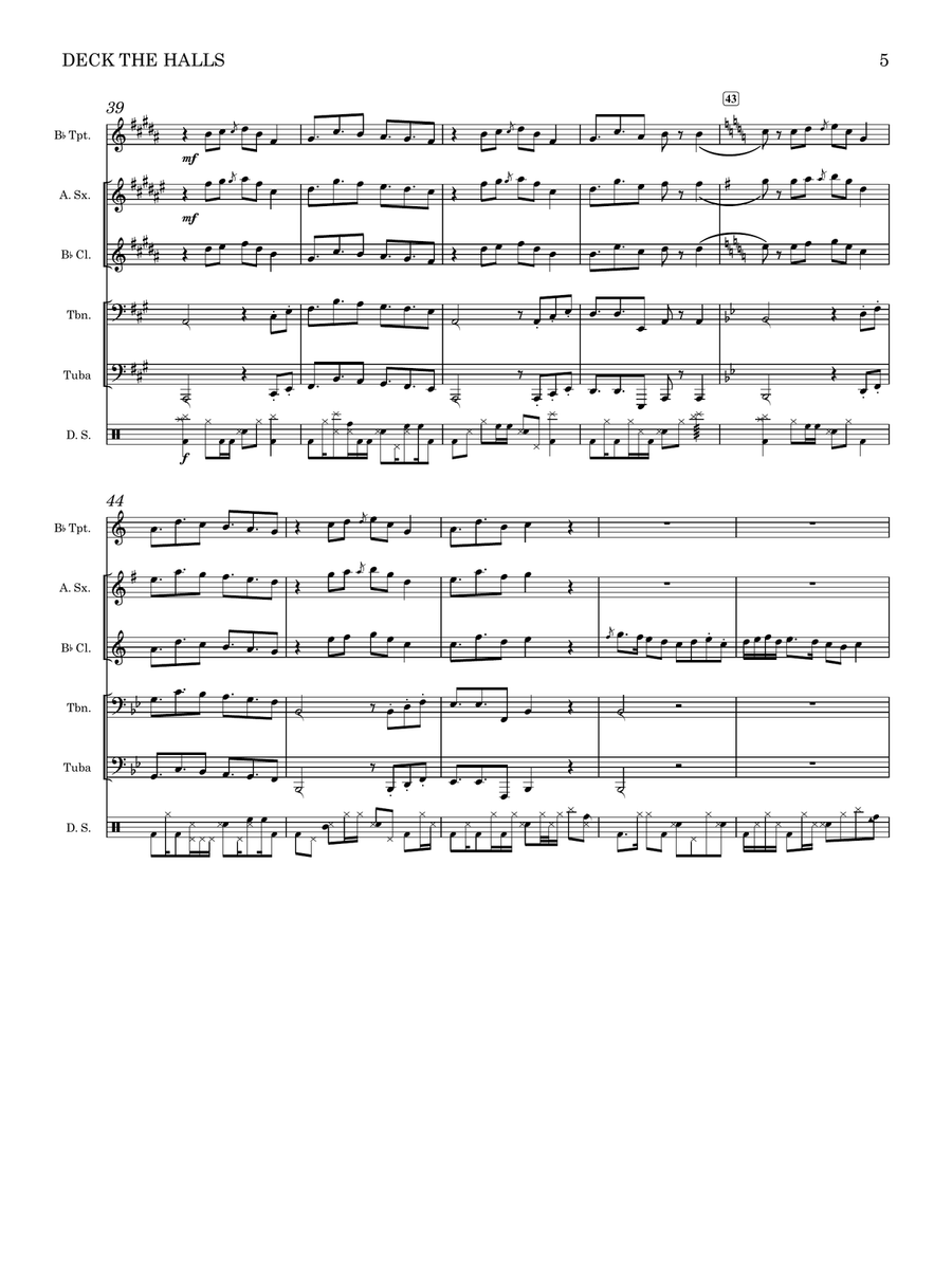 Deck The Halls Small Ensemble scores gallery preview page 5