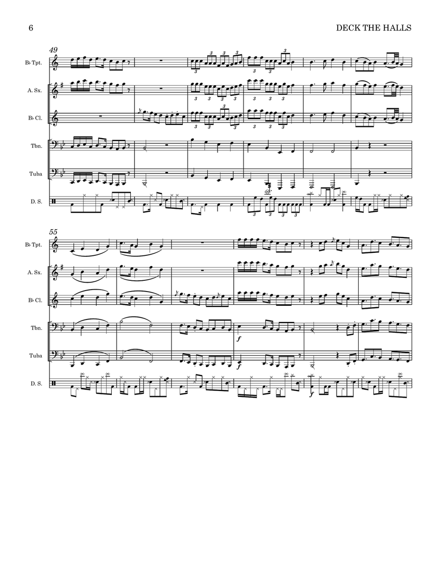 Deck The Halls Small Ensemble scores gallery preview page 6