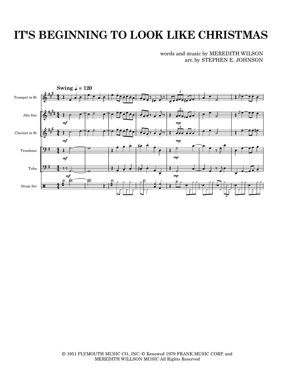 It's Beginning To Look Like Christmas Small Ensemble scores gallery preview page 1