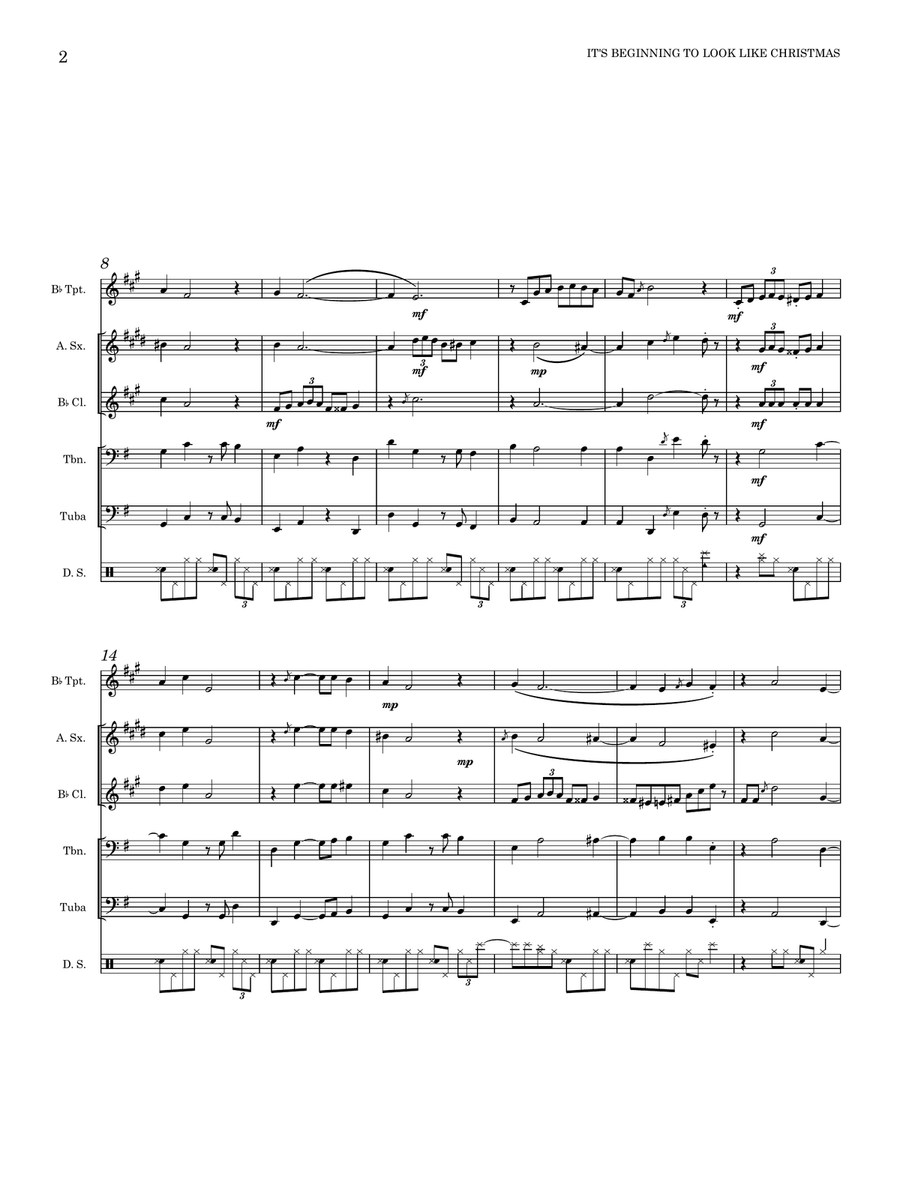 It's Beginning To Look Like Christmas Small Ensemble scores gallery preview page 2