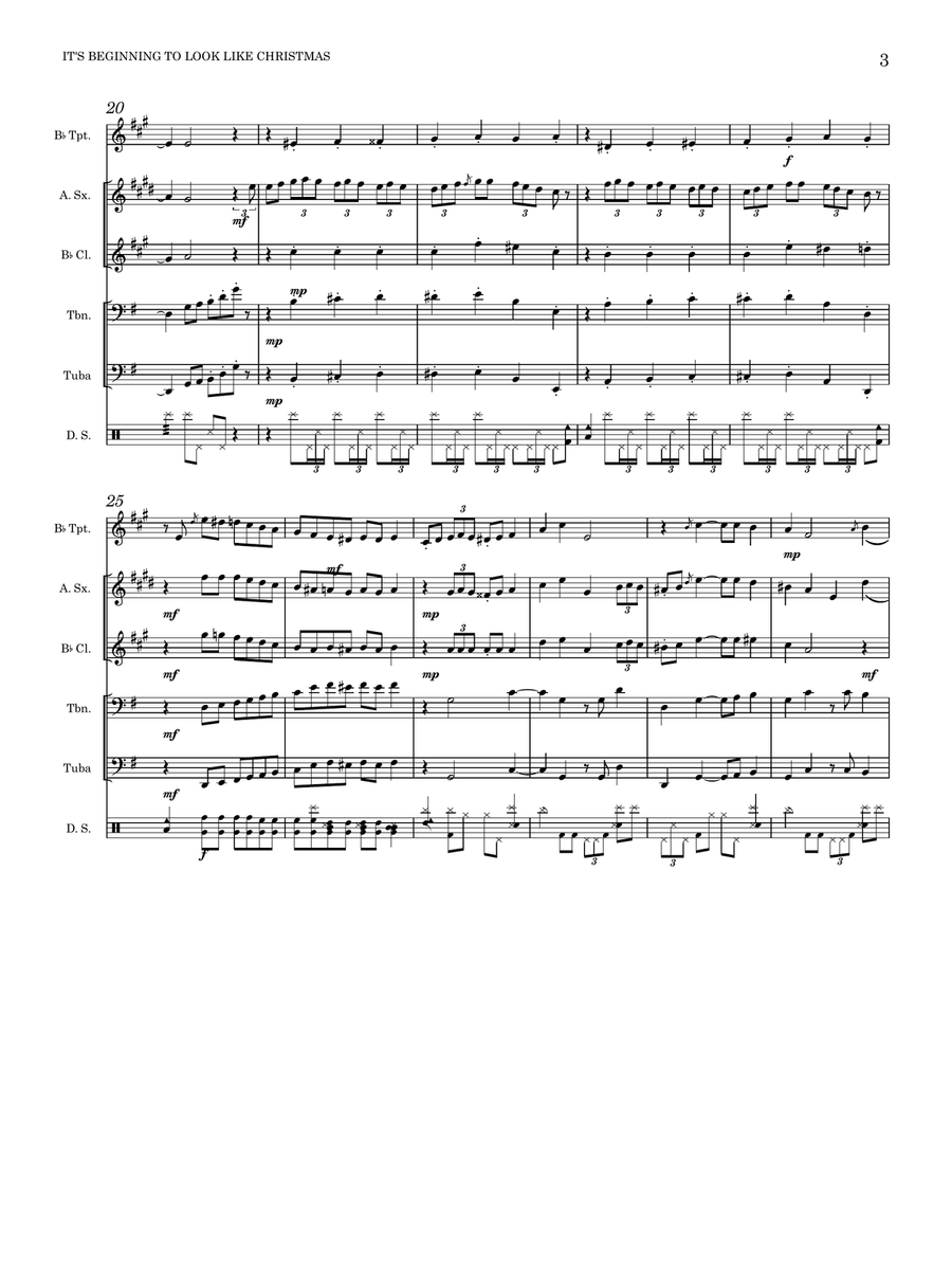 It's Beginning To Look Like Christmas Small Ensemble scores gallery preview page 3