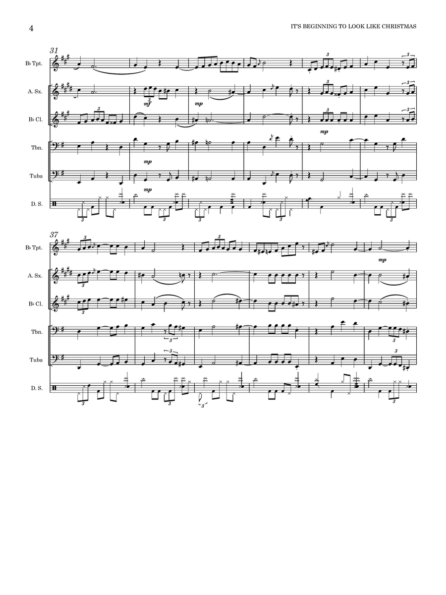 It's Beginning To Look Like Christmas Small Ensemble scores gallery preview page 4