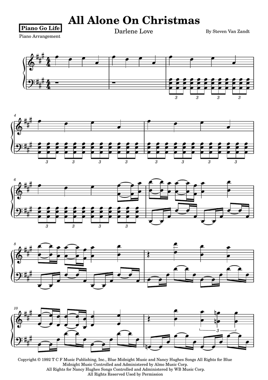 All Alone On Christmas All Alone On Christmas Piano Solo scores gallery preview page 1