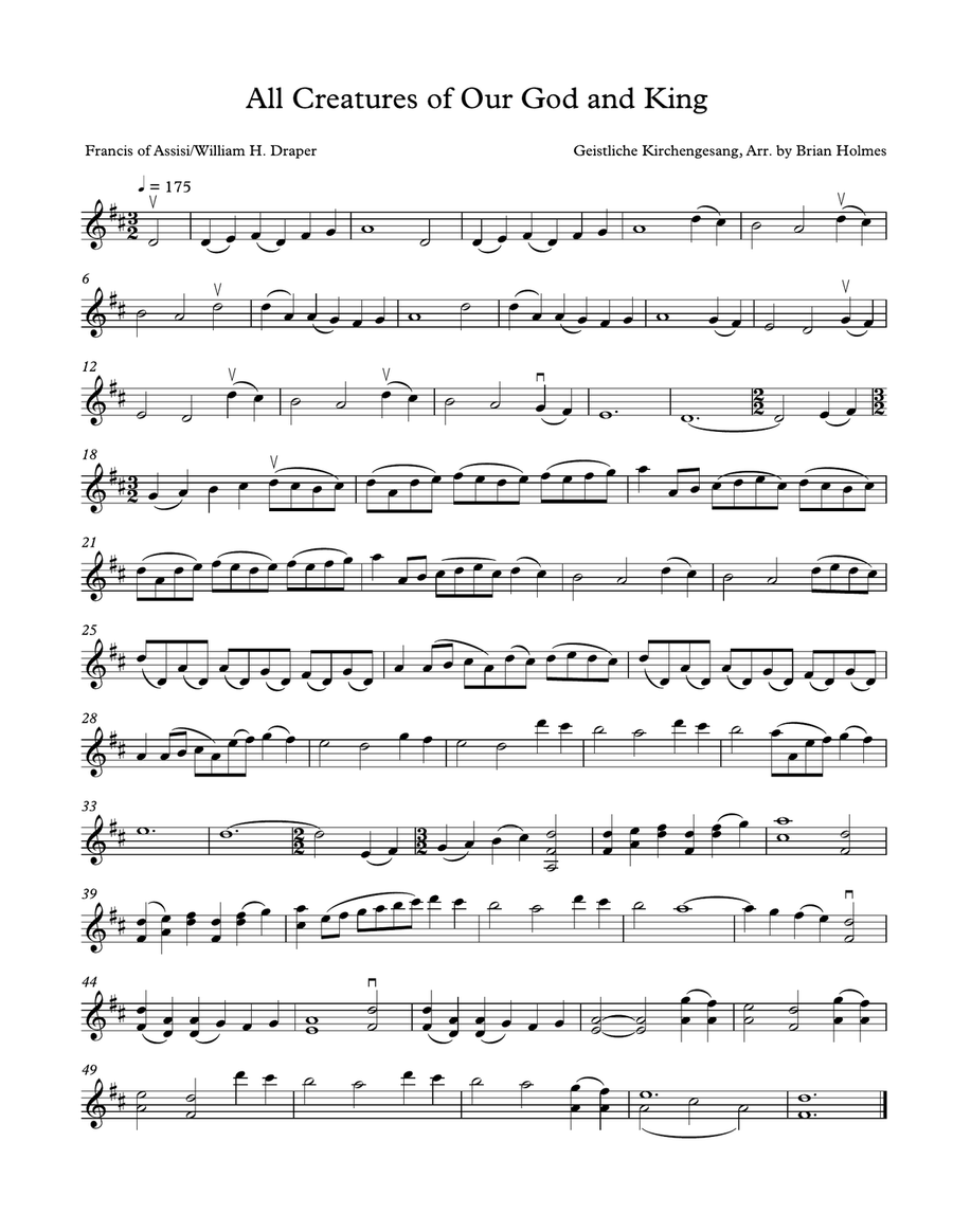 12 Sacred Arrangements for Unaccompanied Violin Violin Solo scores gallery preview page 3