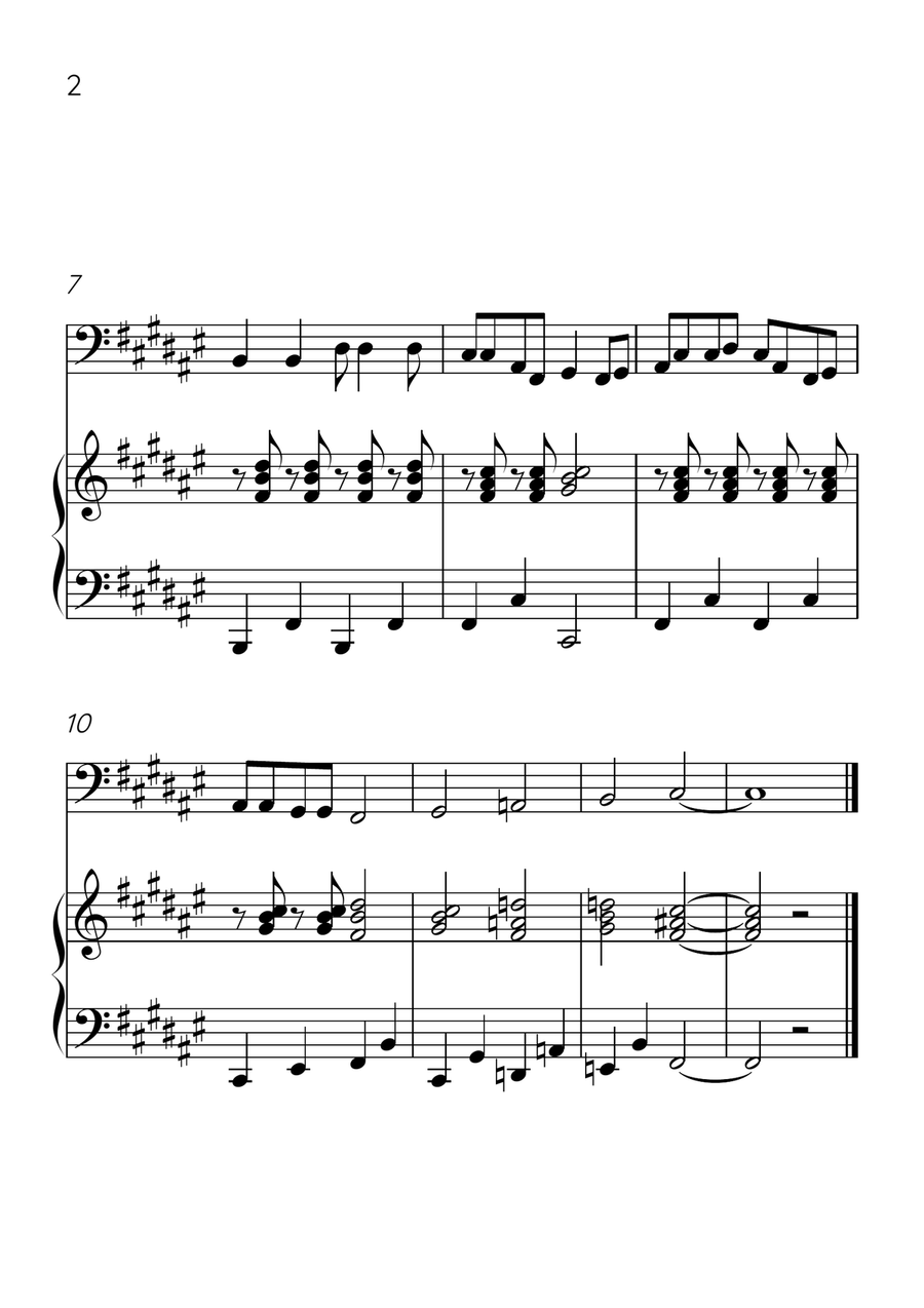 Oh! Susanna - Cello and Piano in F# Major - Easy Level - Sheet Music Piano scores gallery preview page 2