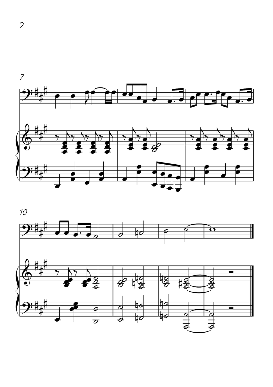 Oh! Susanna - Cello and Piano in A Major - Intermediate Level - Sheet Music Piano scores gallery preview page 2