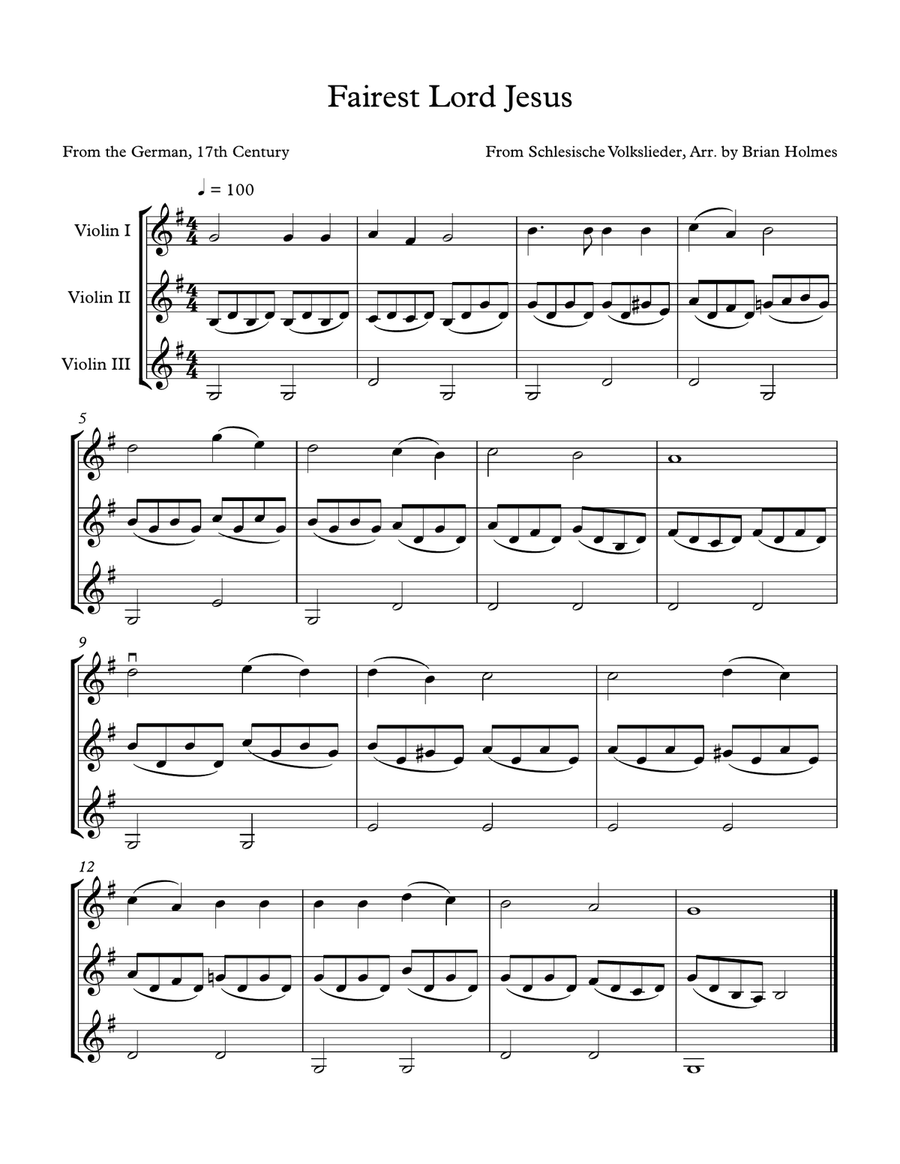 8 Sacred Arrangements for Violin Duet or Trio String Trio scores gallery preview page 2