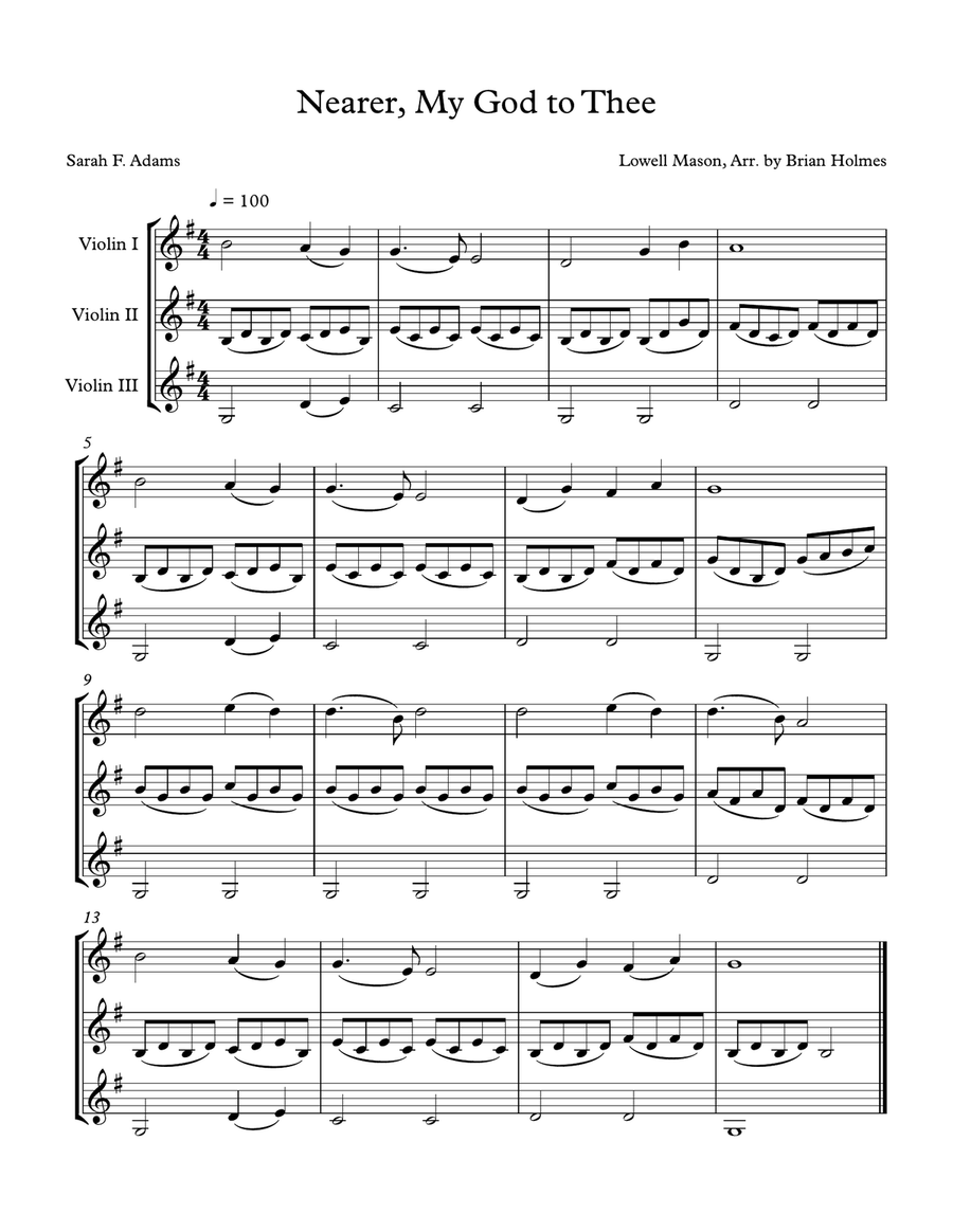 8 Sacred Arrangements for Violin Duet or Trio String Trio scores gallery preview page 5