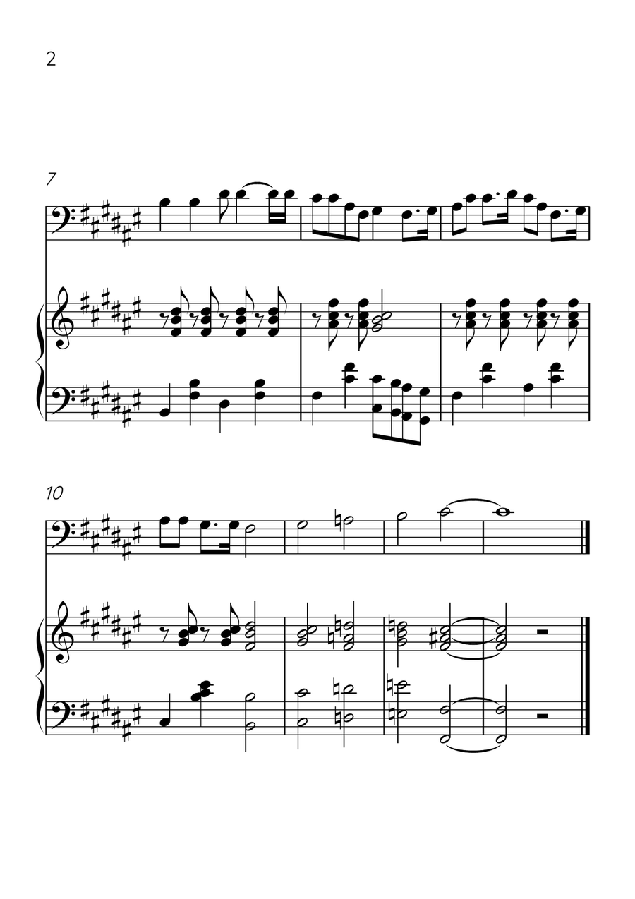 Oh! Susanna - Cello and Piano in F# Major - Intermediate Level - Sheet Music Piano scores gallery preview page 2