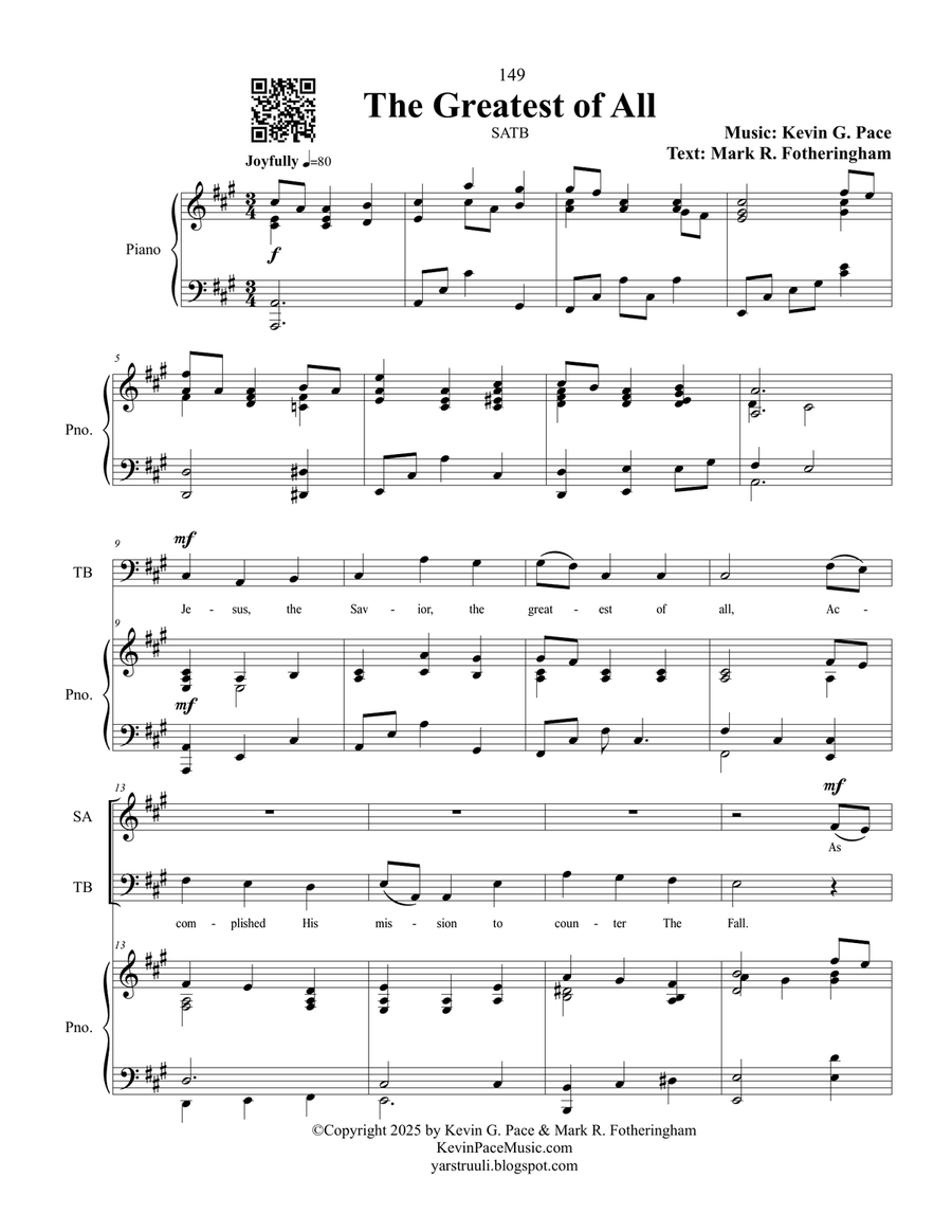 The Greatest of All, sacred music for SATB Choir 4-Part scores gallery preview page 2