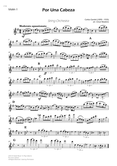 Por Una Cabeza - String Orchestra (Individual Parts)