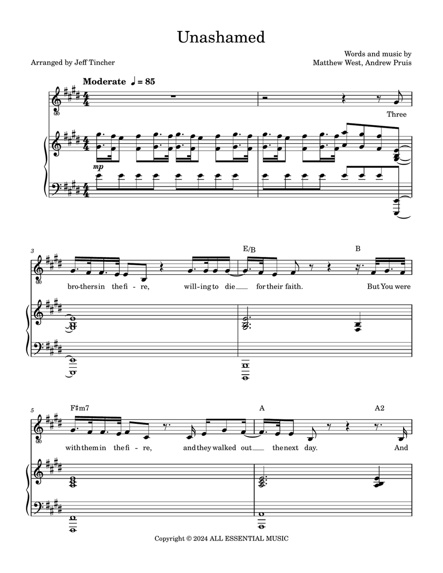Unashamed Unashamed Piano, Vocal scores gallery preview page 2