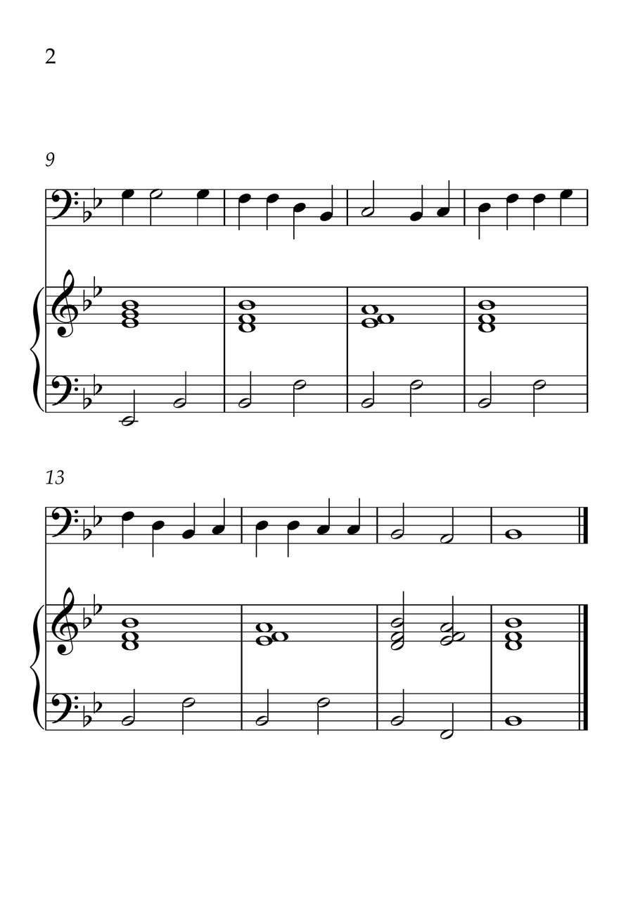 Oh! Susanna - Cello and Piano in Bb Major - Beginner Level - Sheet Music Piano scores gallery preview page 2