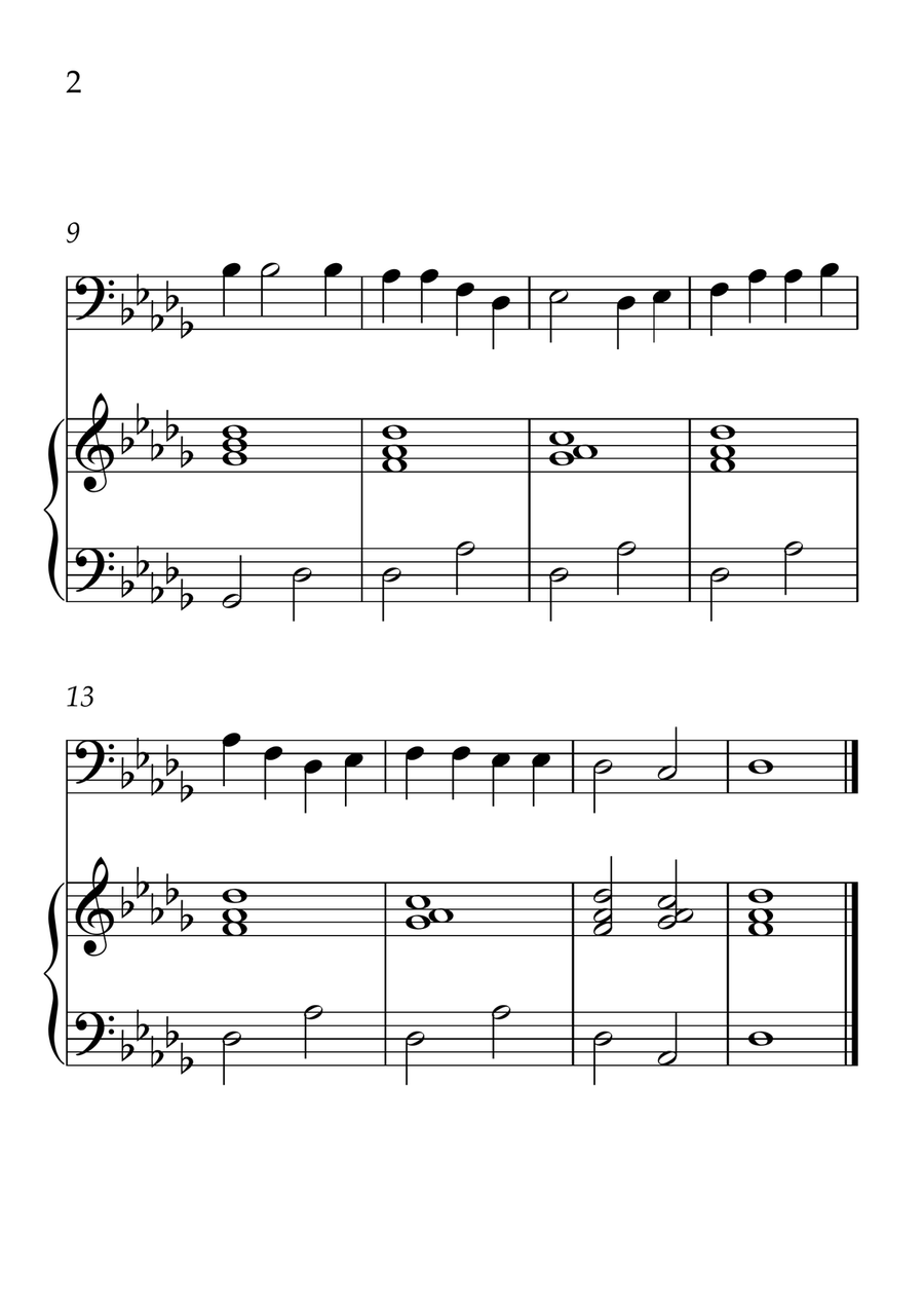 Oh! Susanna - Cello and Piano in Db Major - Beginner Level - Sheet Music Piano scores gallery preview page 2