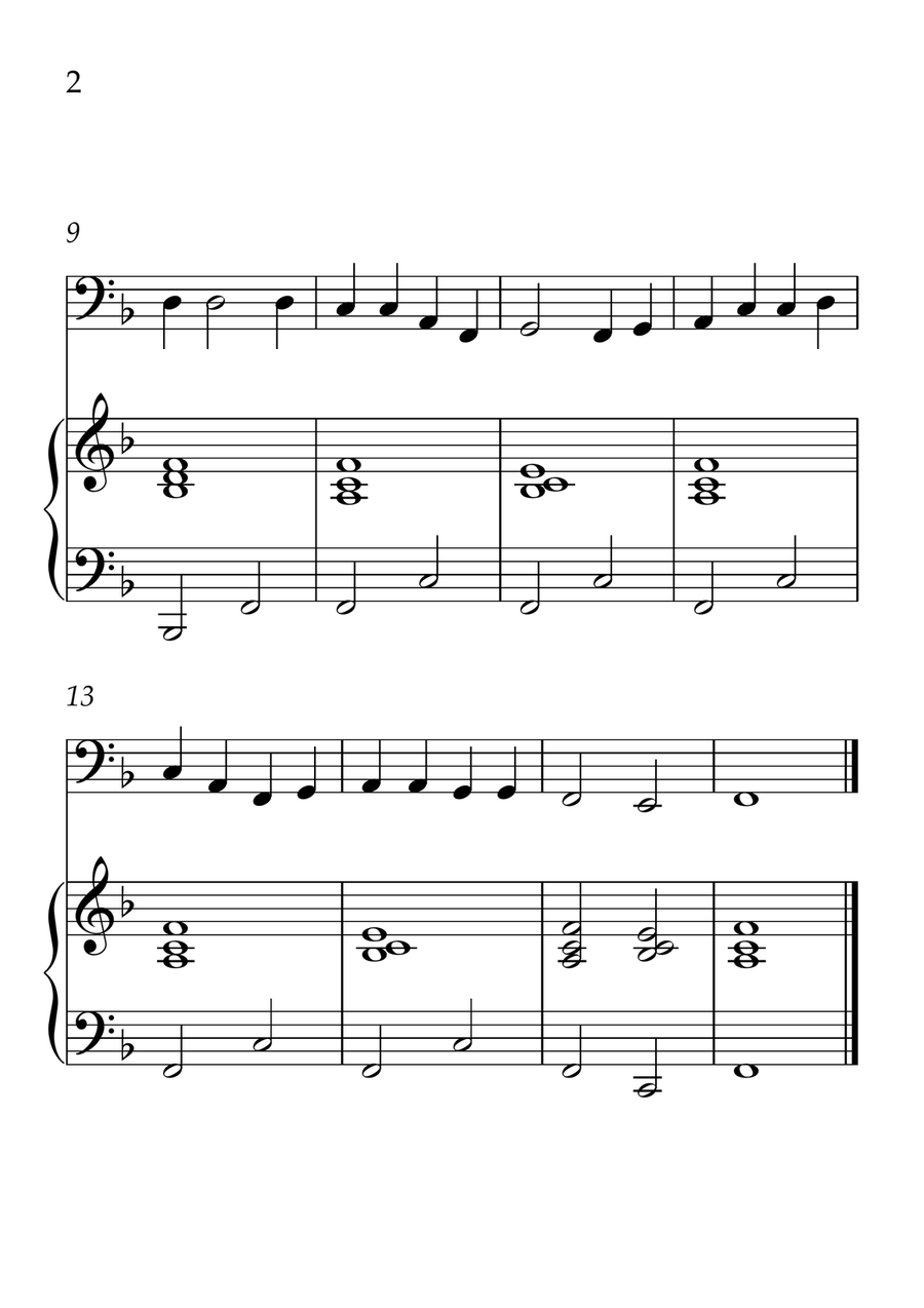Oh! Susanna - Cello and Piano in F Major - Beginner Level - Sheet Music Piano scores gallery preview page 2
