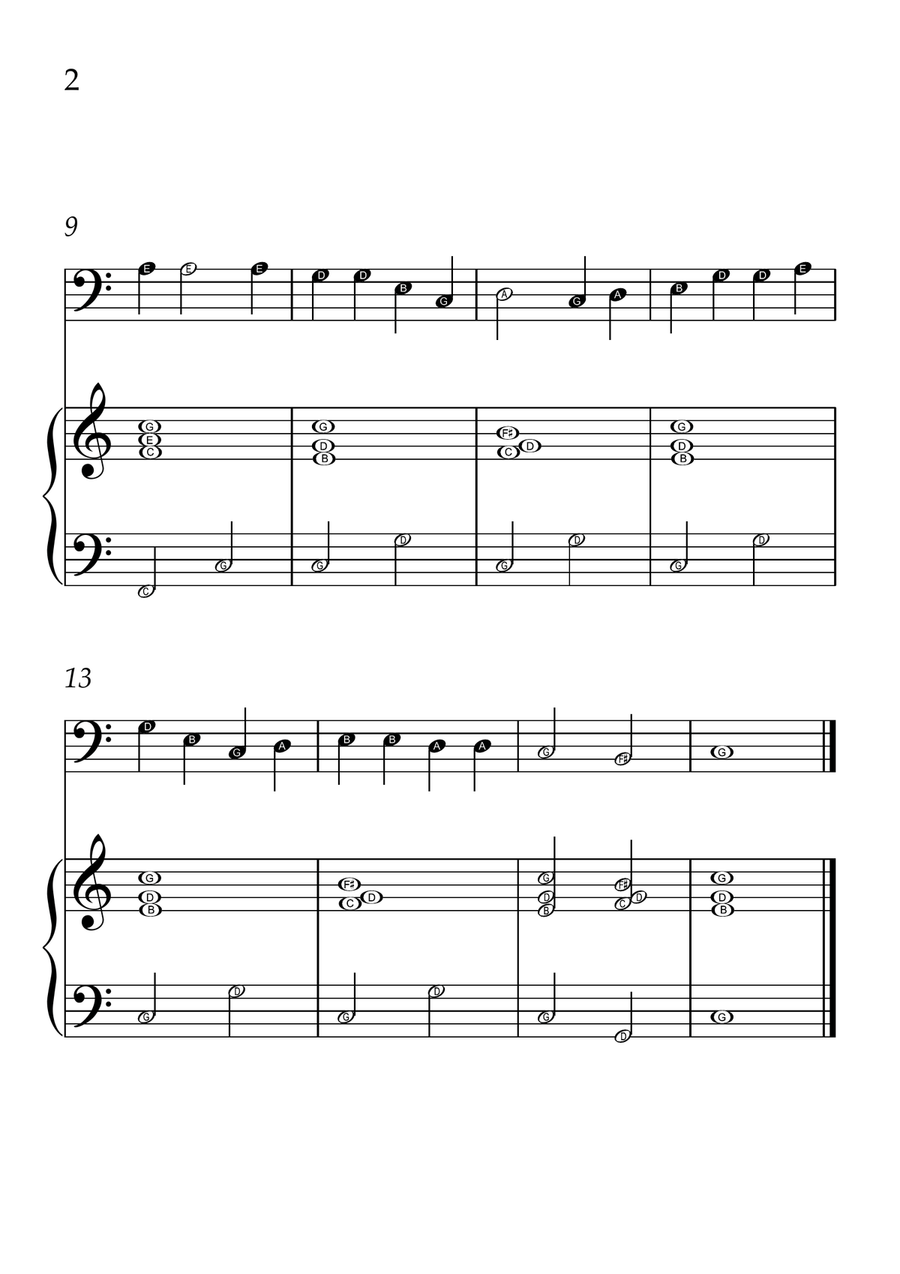 Oh! Susanna - Cello and Piano in C Major - Beginner Level Letter Names - Sheet Music Piano scores gallery preview page 2
