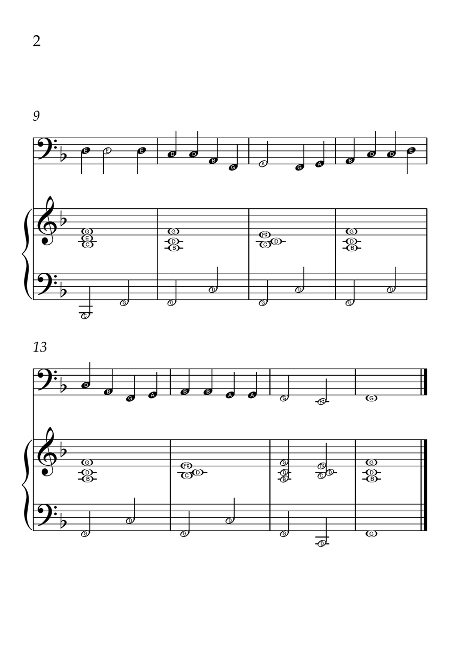Oh! Susanna - Cello and Piano in F Major - Beginner Level Letter Names - Sheet Music Piano scores gallery preview page 2
