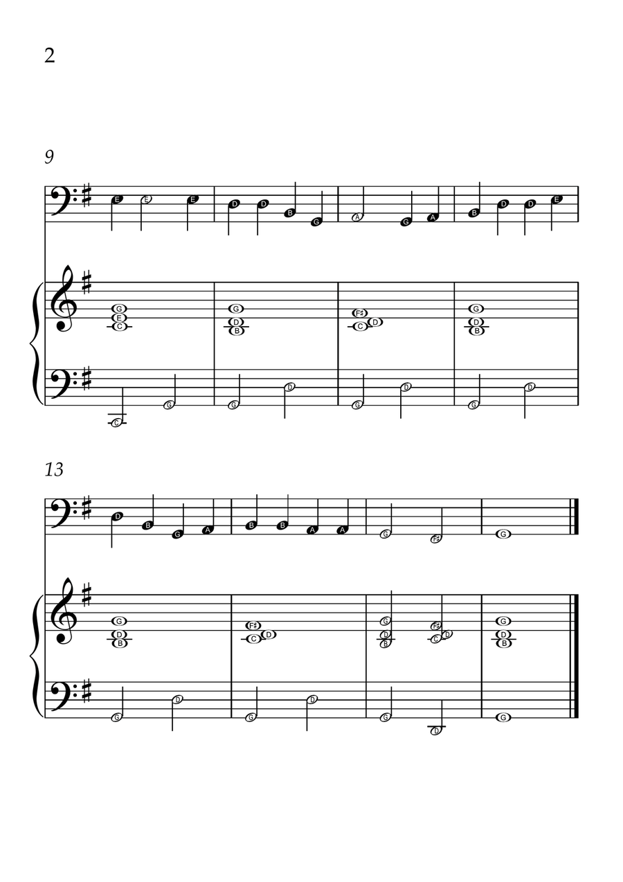 Oh! Susanna - Cello and Piano in G Major - Beginner Level Letter Names - Sheet Music Piano scores gallery preview page 2