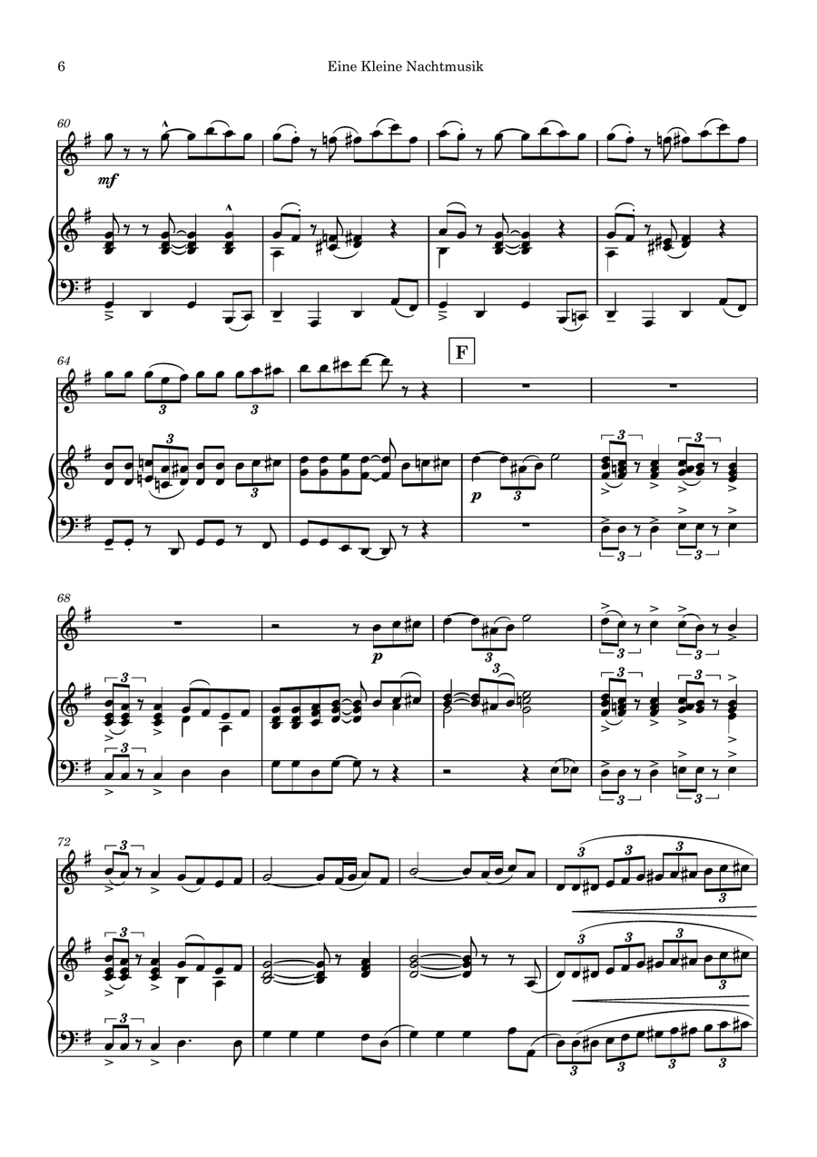 Eine Kleine Nachtmusik: Mov. 1 Violin Solo scores gallery preview page 6