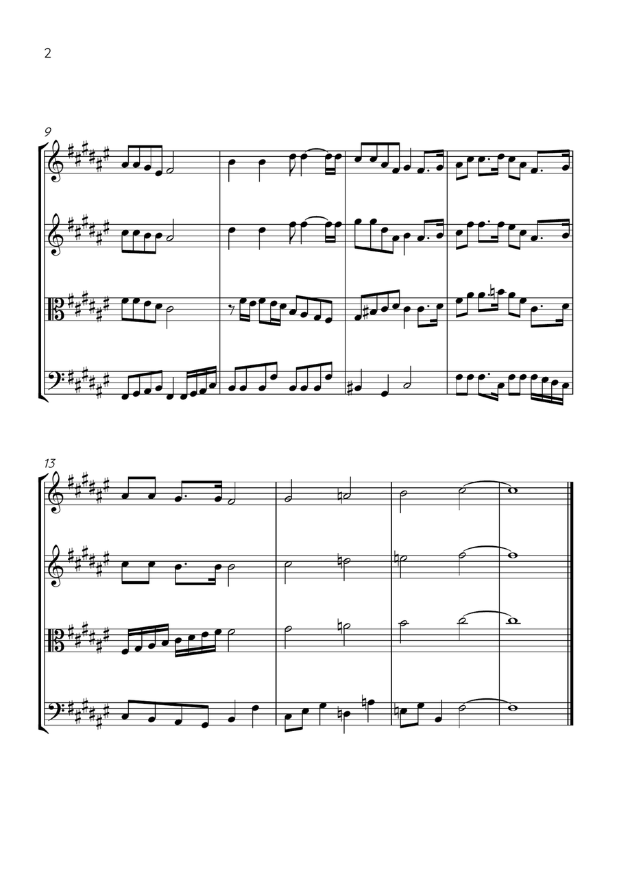 Oh! Susanna - String Quartet in F# Major - Intermediate Level - Sheet Music String Quartet scores gallery preview page 2