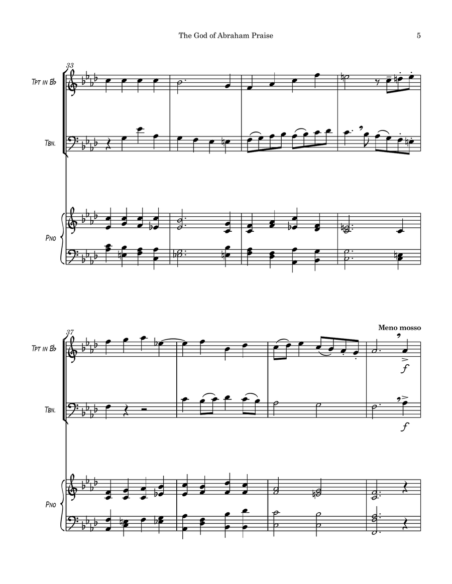 The God of Abraham Praise Trombone Duet scores gallery preview page 6