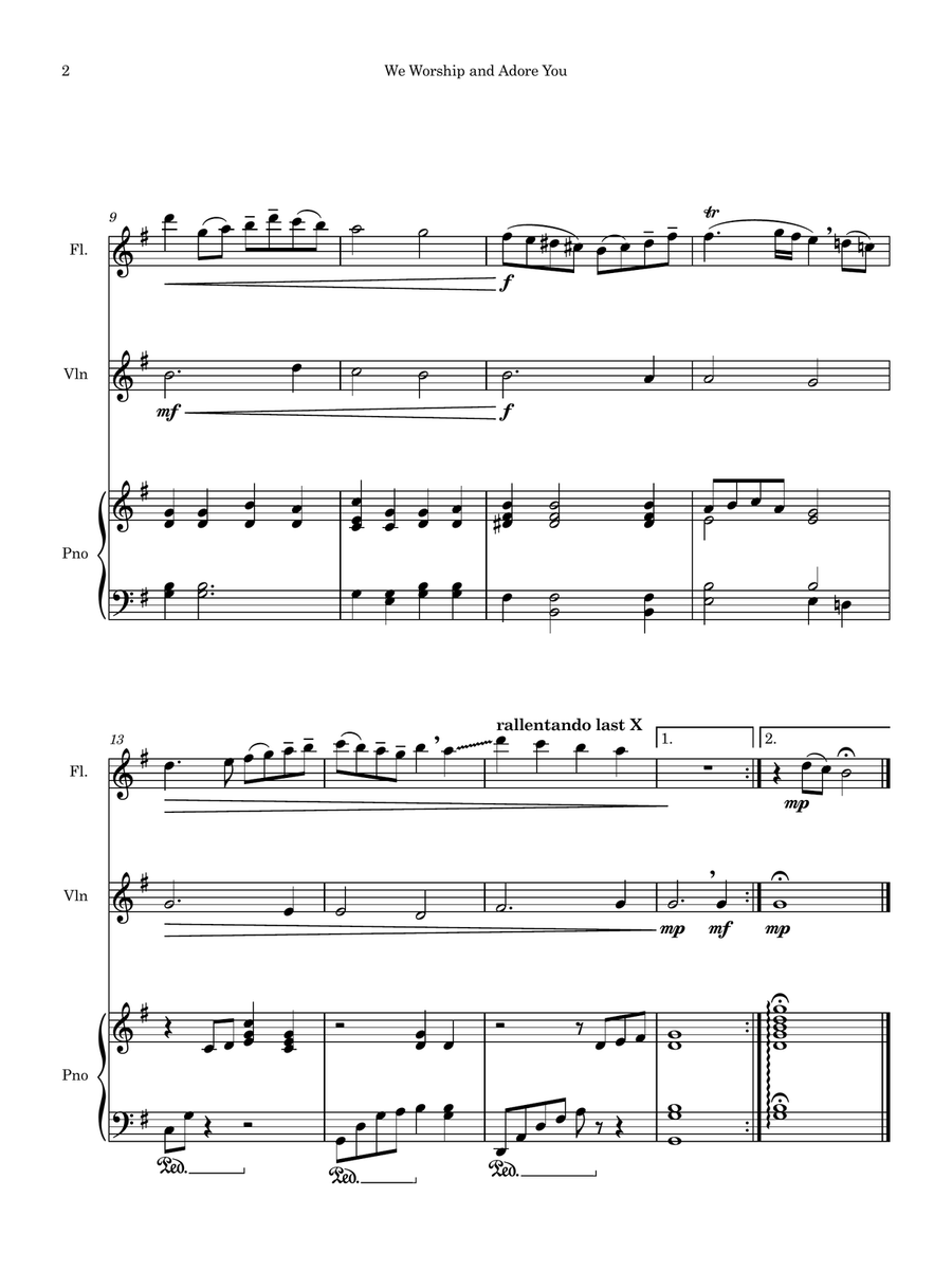 We Worship and Adore You Chamber Music scores gallery preview page 3