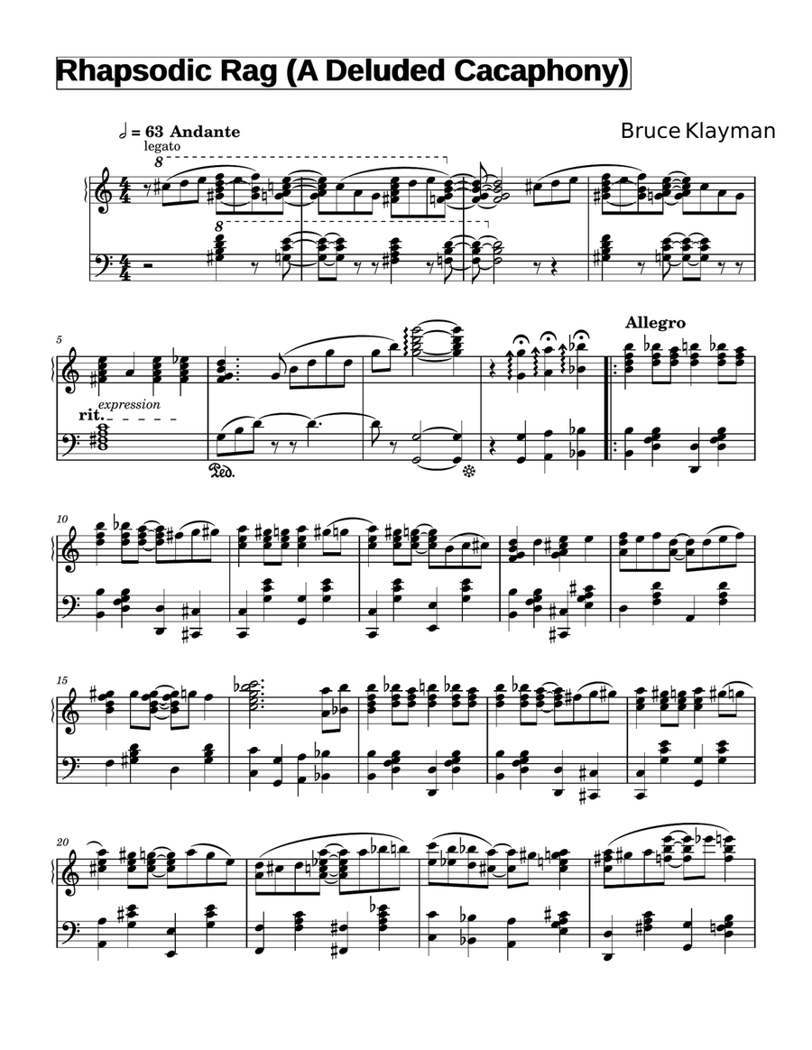 Rhapsodic Rag ( A Deluded Cacophony) Piano Solo scores gallery preview page 1