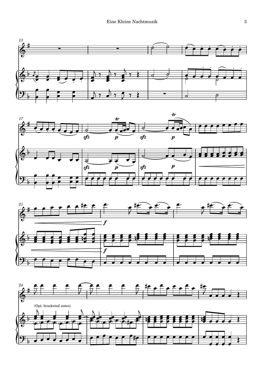 Eine Kleine Nachtmusik: Mov. 1 B-Flat Clarinet scores gallery preview page 3