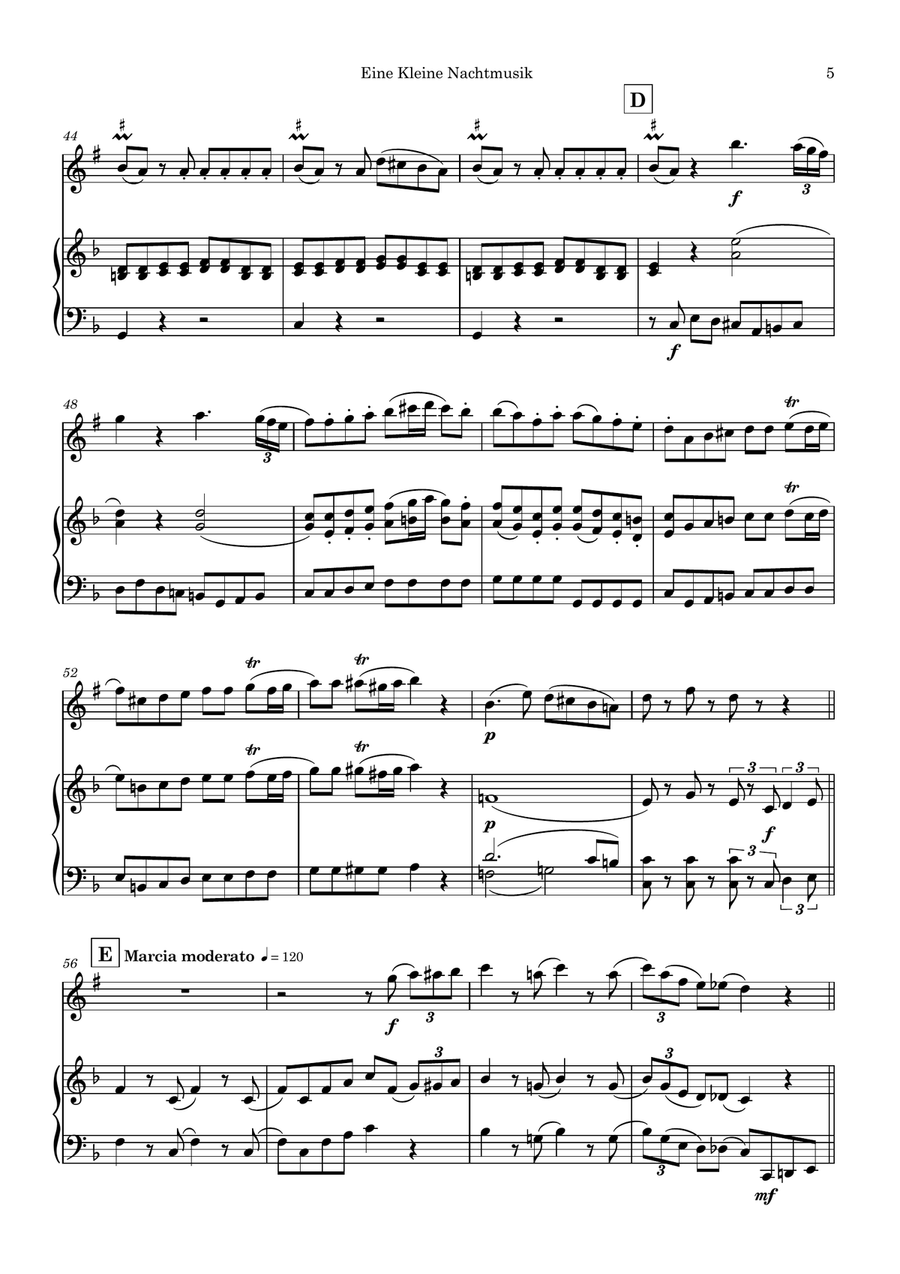 Eine Kleine Nachtmusik: Mov. 1 B-Flat Clarinet scores gallery preview page 5