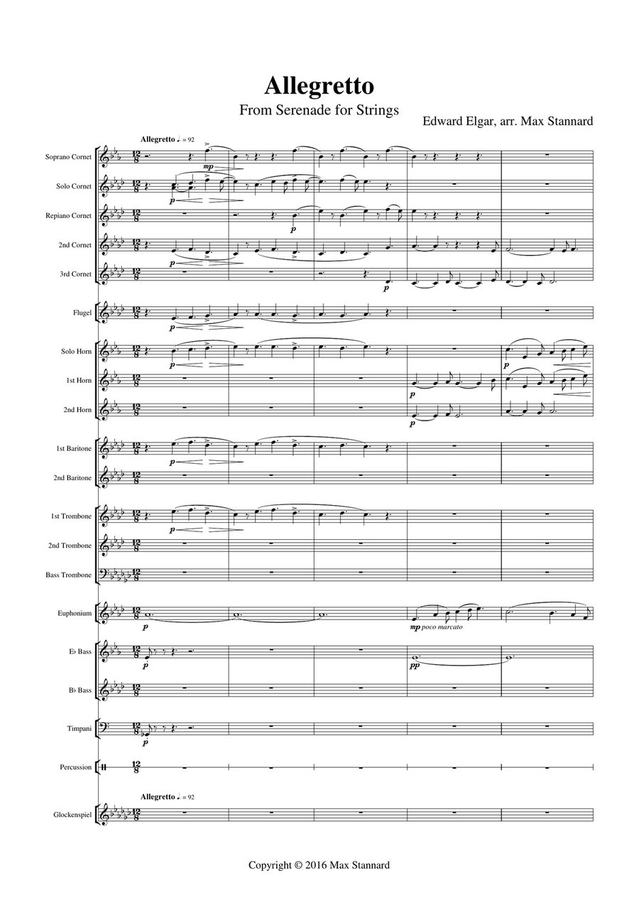 Allegretto from Serenade for Strings String Orchestra scores gallery preview page 2